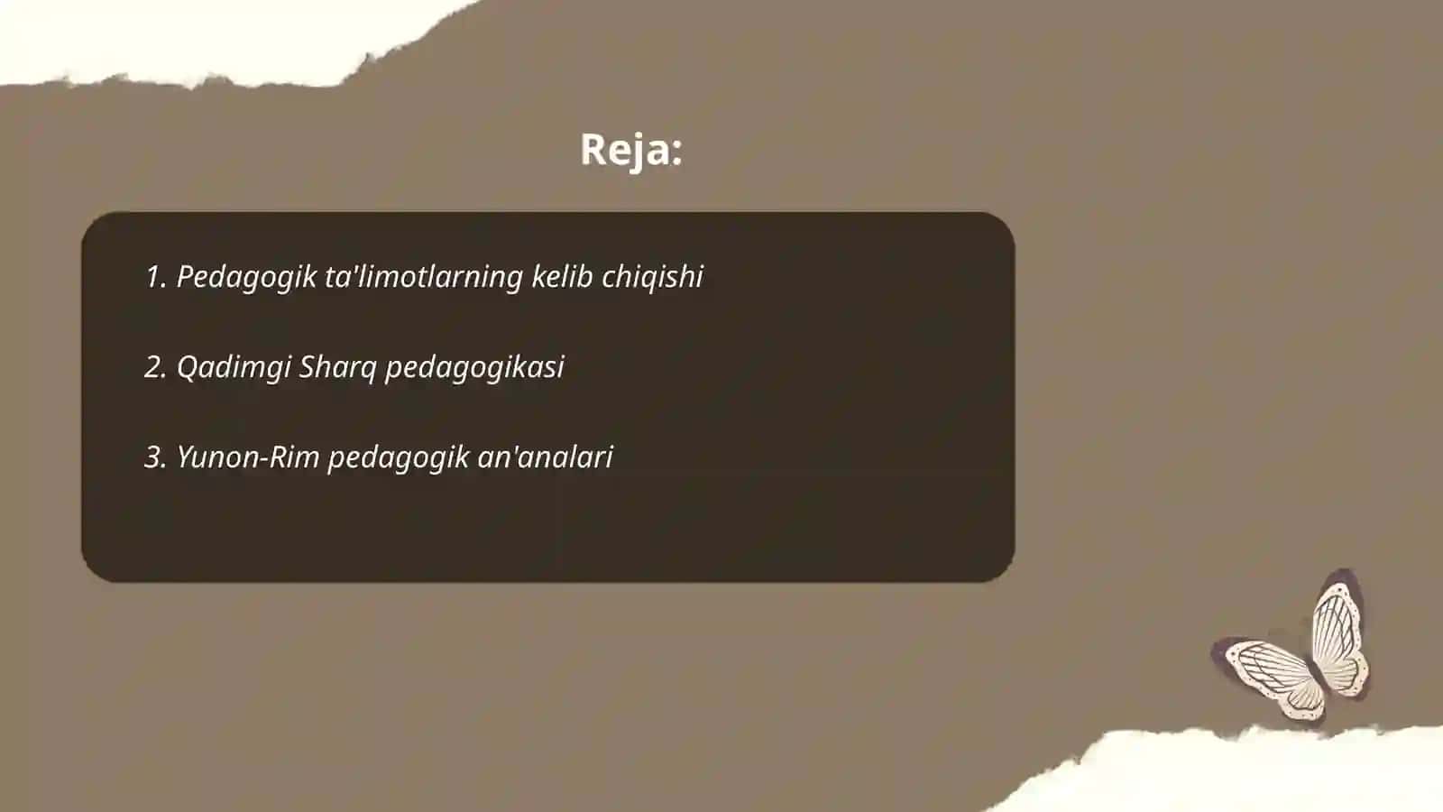Pedagogik ta'limotlar tarixi 2
