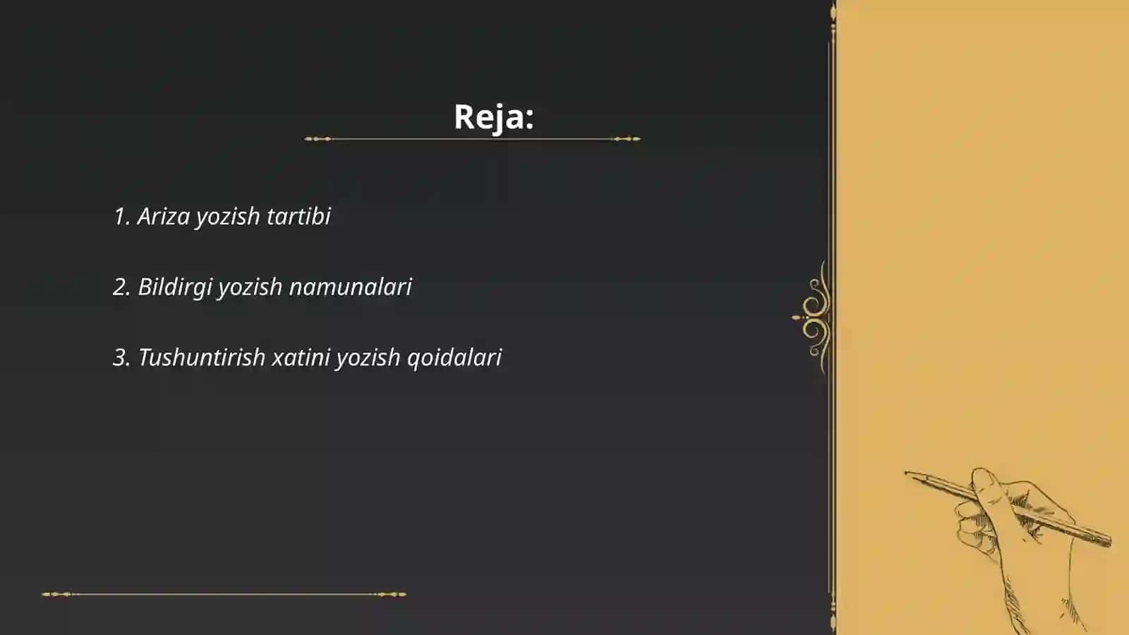 Ariza,Bildirgi,tushuntirish xati,Tarjimayi hol 2