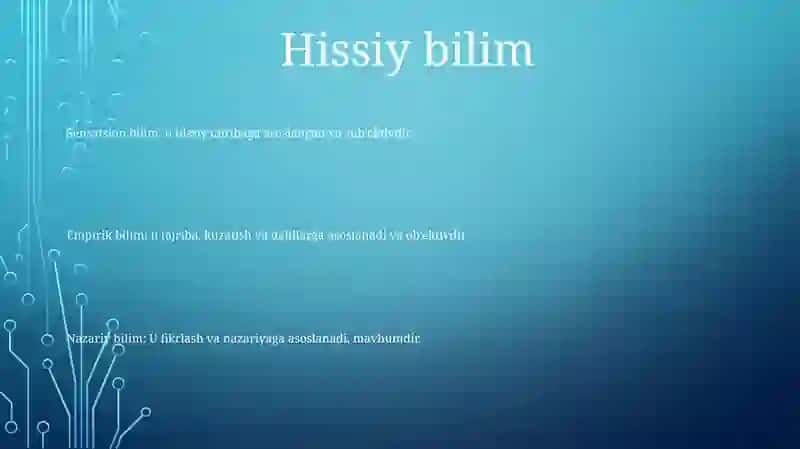 Hissiy, Empirik, Nazariy, Mantiqiy, Untiutiv, Bilish Darajalarining OʻZaro Aloqasi Va Farqi 2
