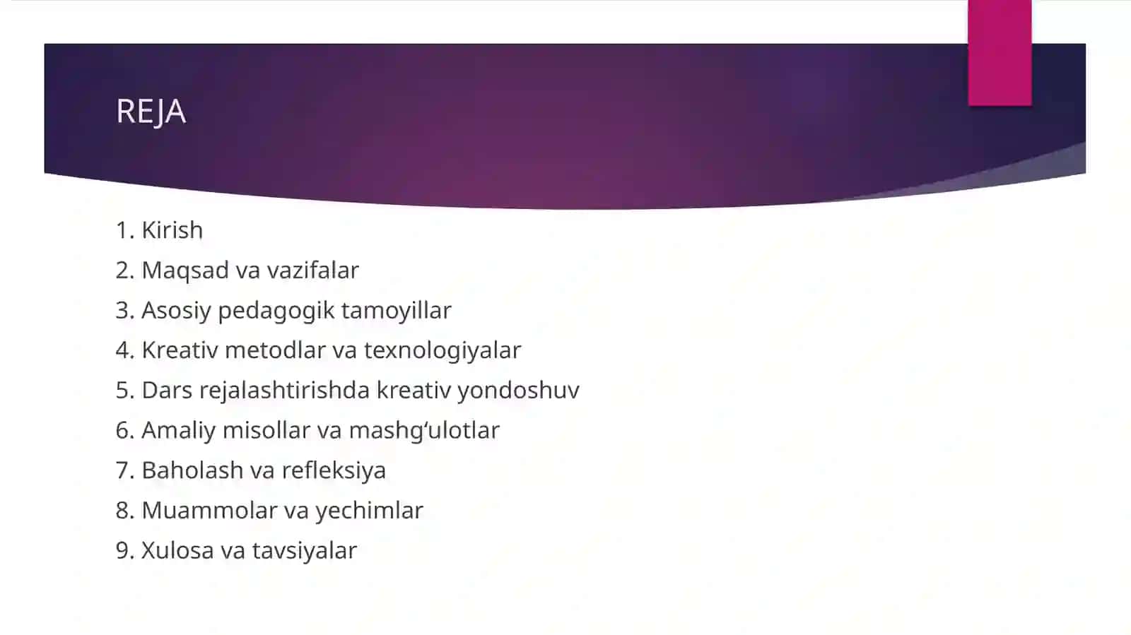 O'rtasinflar tarbiya fanini o'qitishda kreativ yondoshuv 2