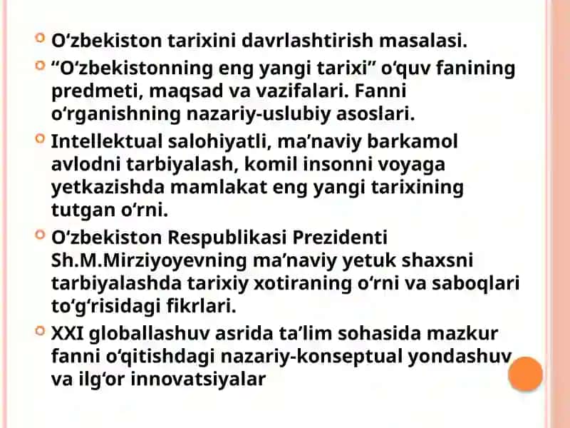 O‘zbekistonning eng yangi tarixi 2