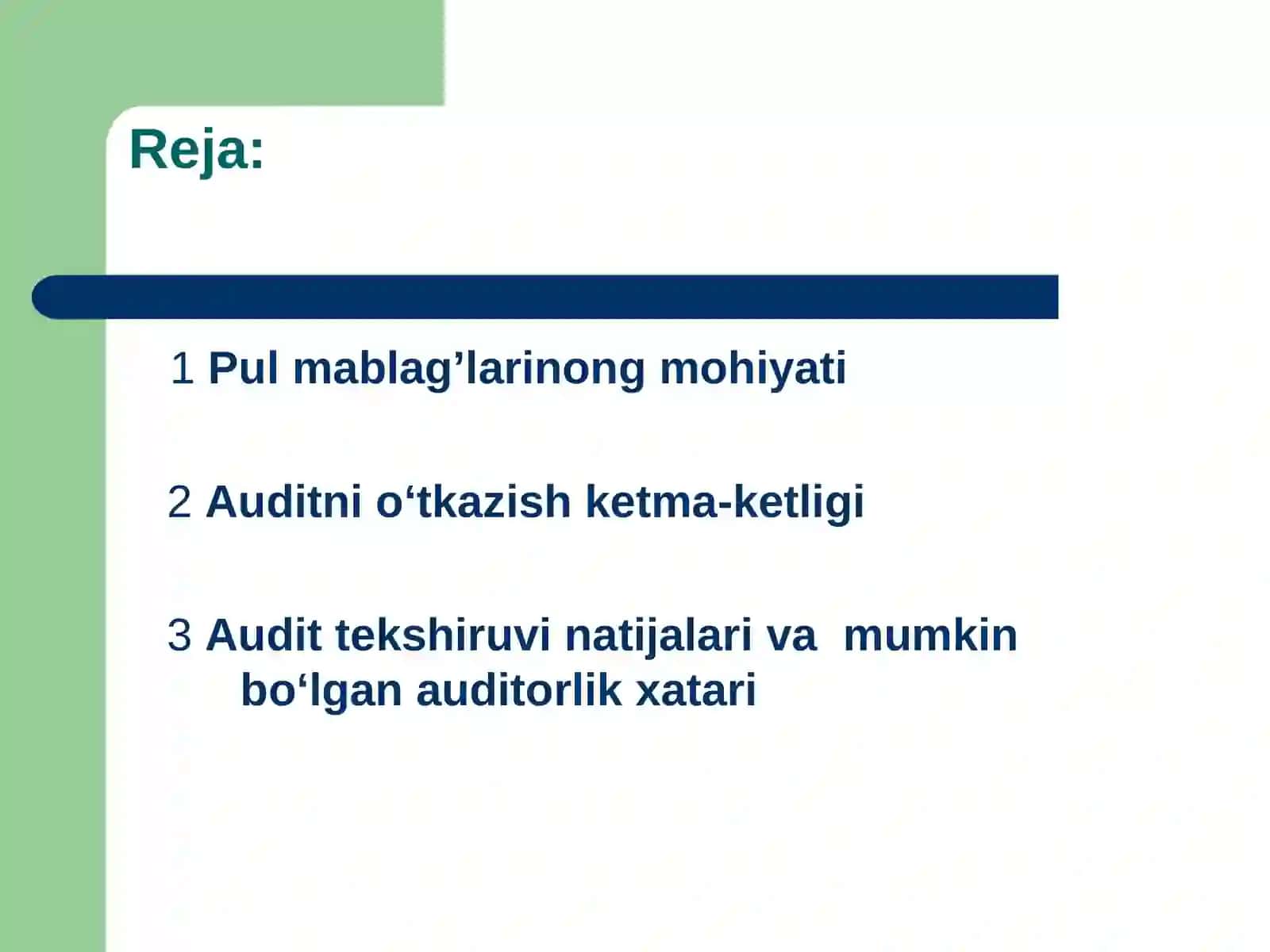 Pul mablag‘lari hisobi. 2