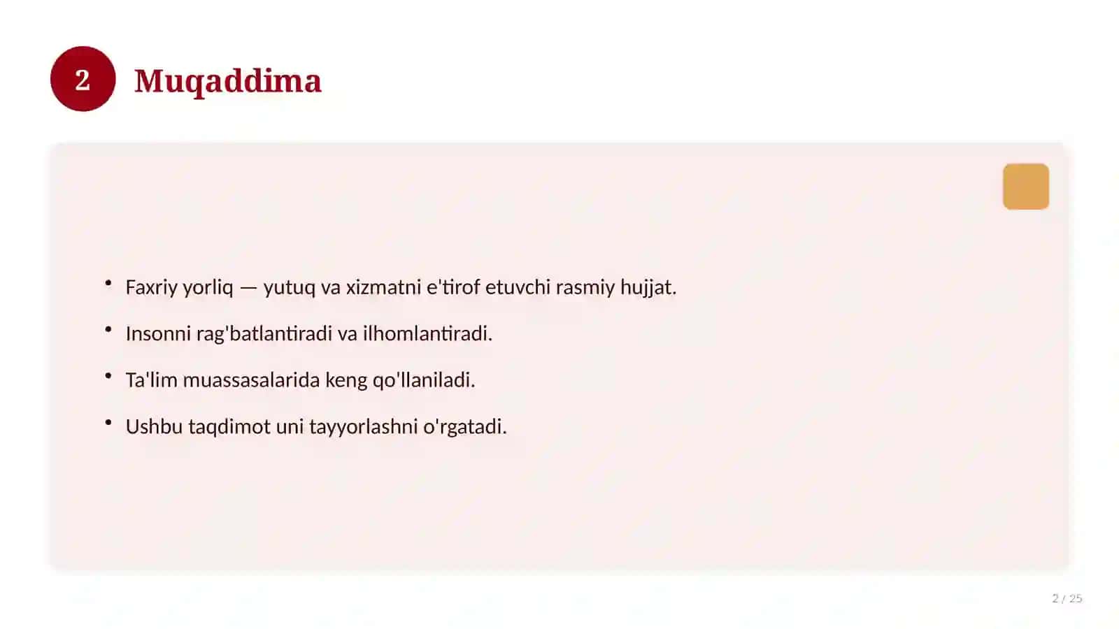 Faxriy yorliq sport yutuqlari uchun 2