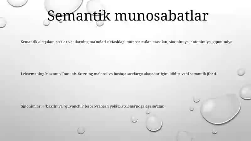 Leksemaning Mazmun Tomoni 2