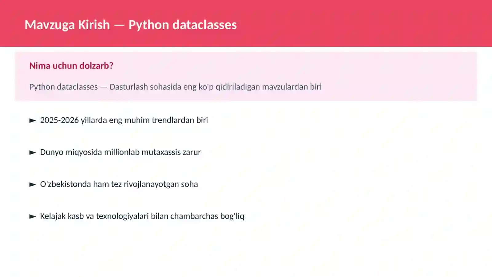 DASTURLASH | PYTHON DASTURLASH 2