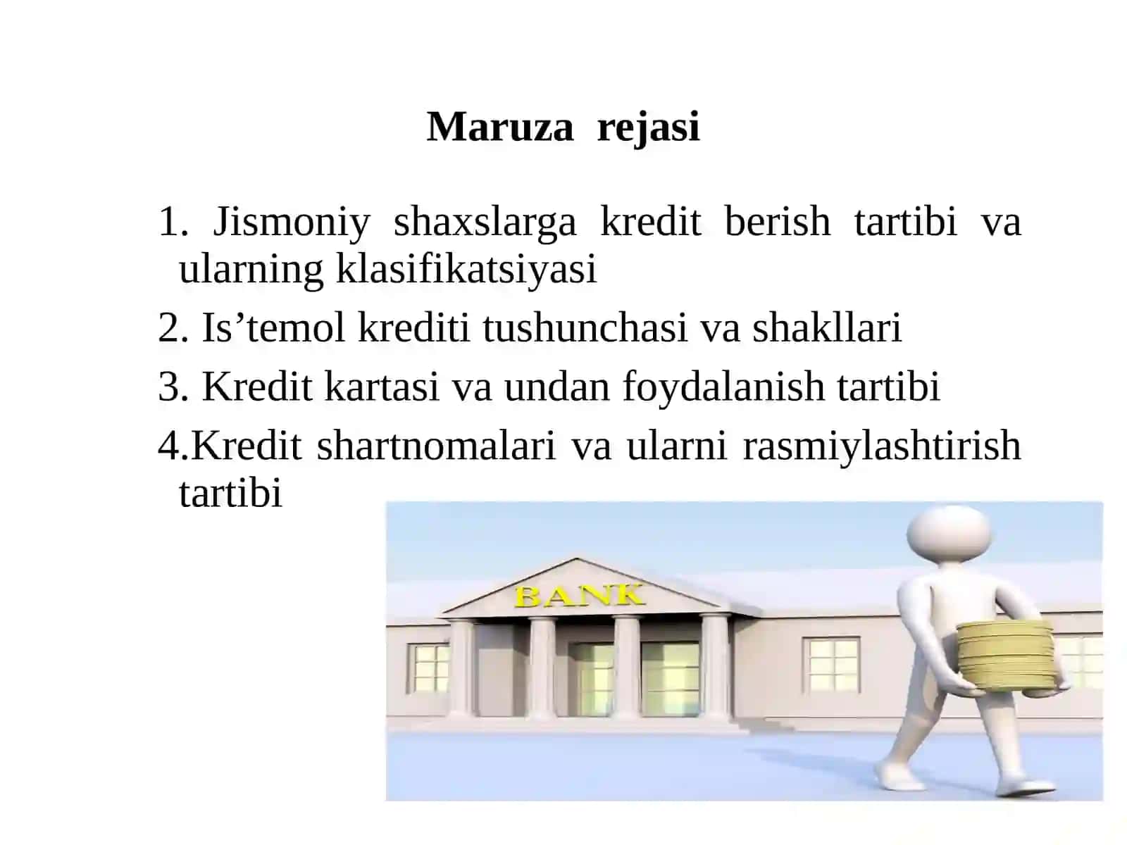 Jismoniy shaxslar uchun bank kreditlari va ularning klasifikatsiyalashishi 2