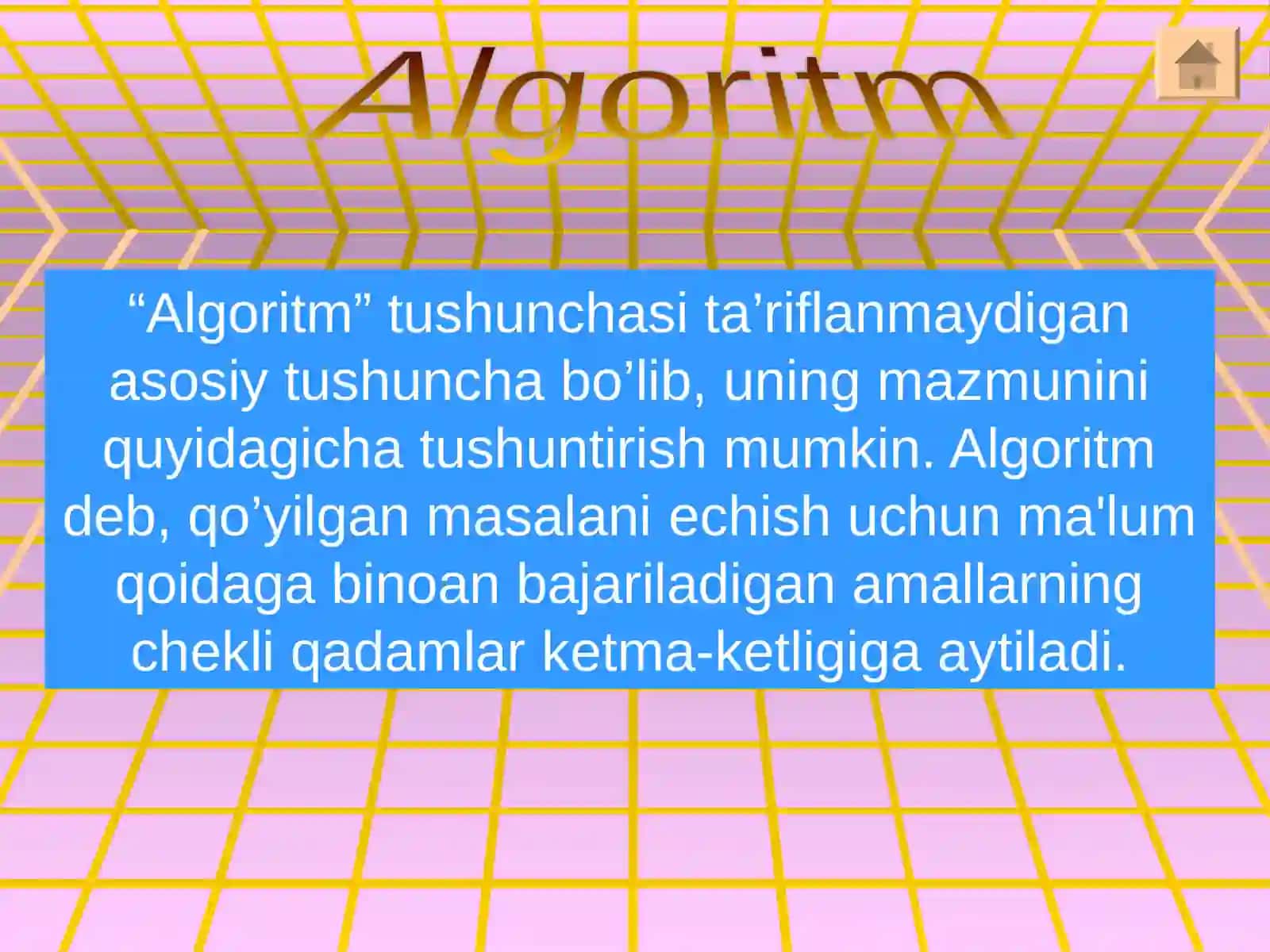 Algoritm turlari, xossalari, berilish usullari 2