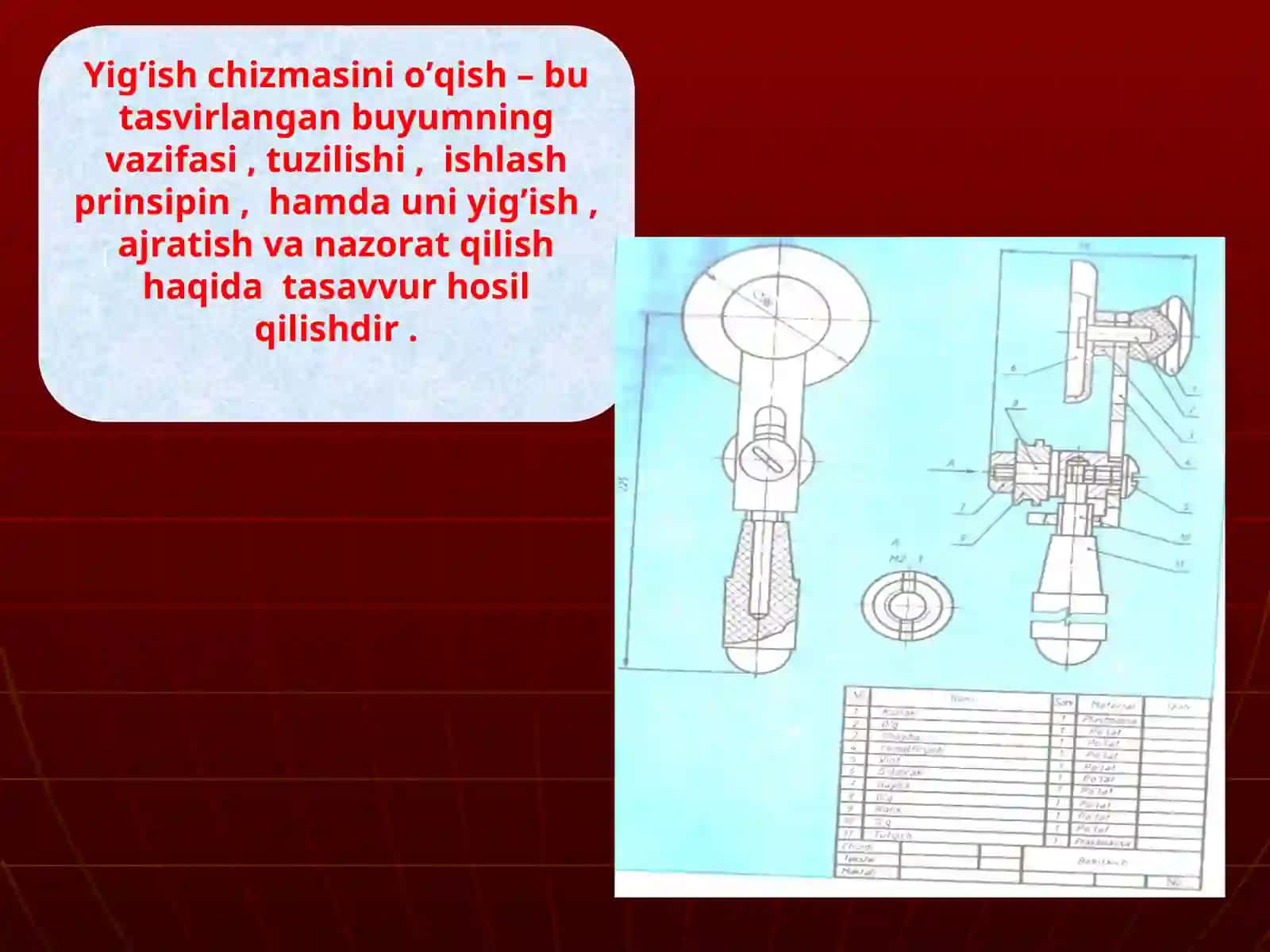 Oddiy yig’ish chizmalarini o’qish.ppt 2