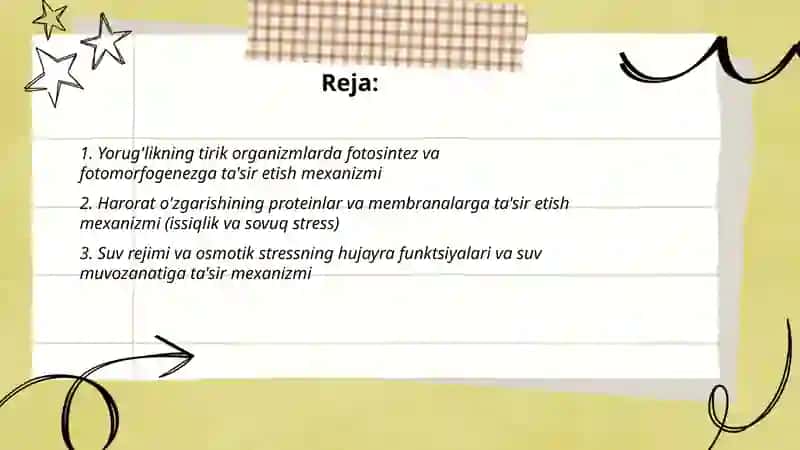 Turli ekologik omillarning tirik organizmlarga ta'sir etish mexanizmi 2