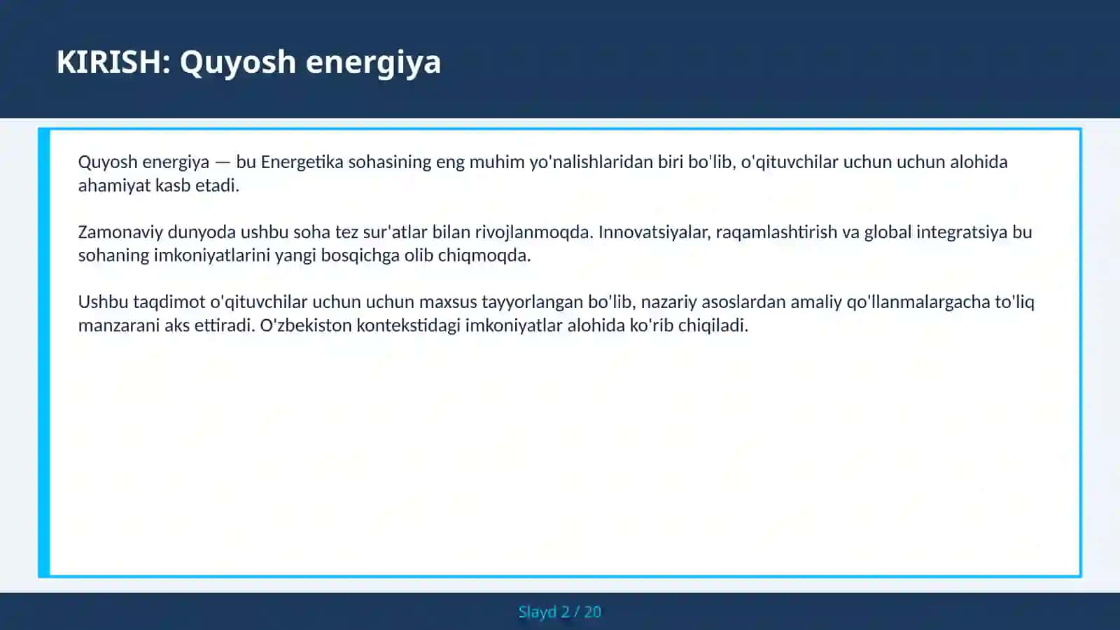 Quyosh energiya 2