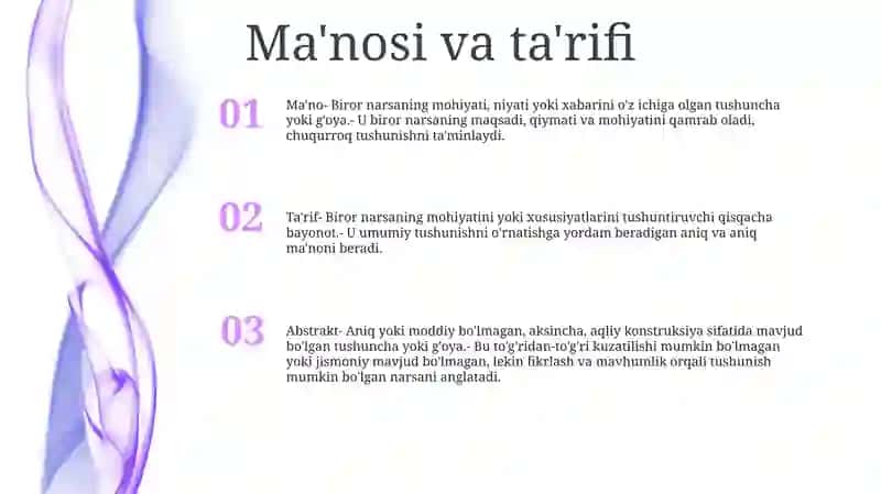 Ma'nosi va ta'rifi 2
