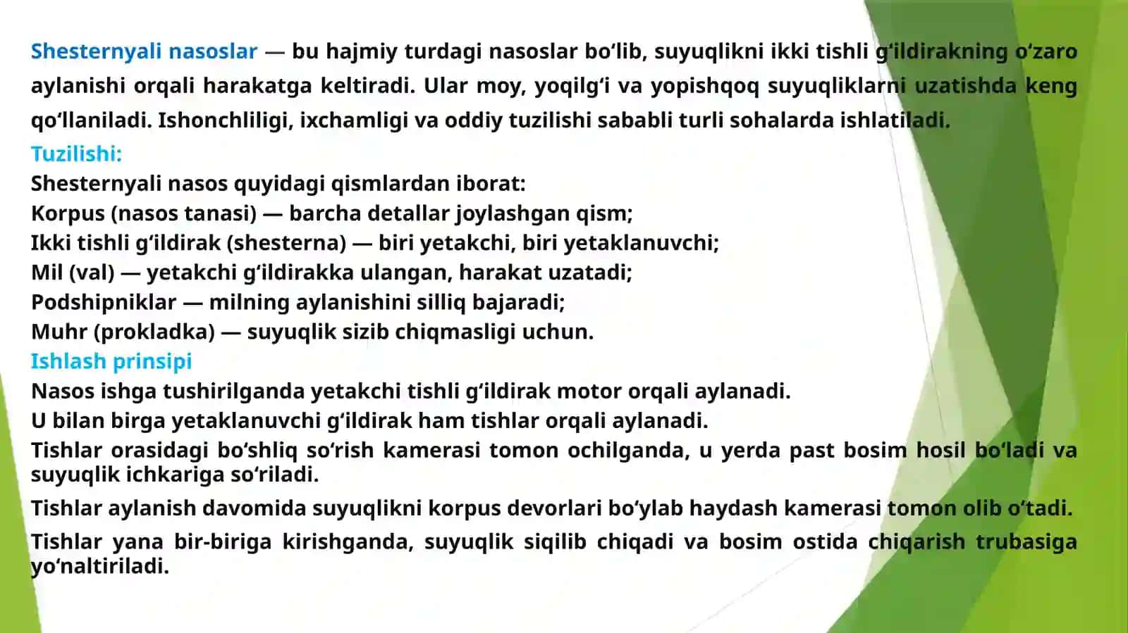 SHESTERNYALI NASOSLAR 2