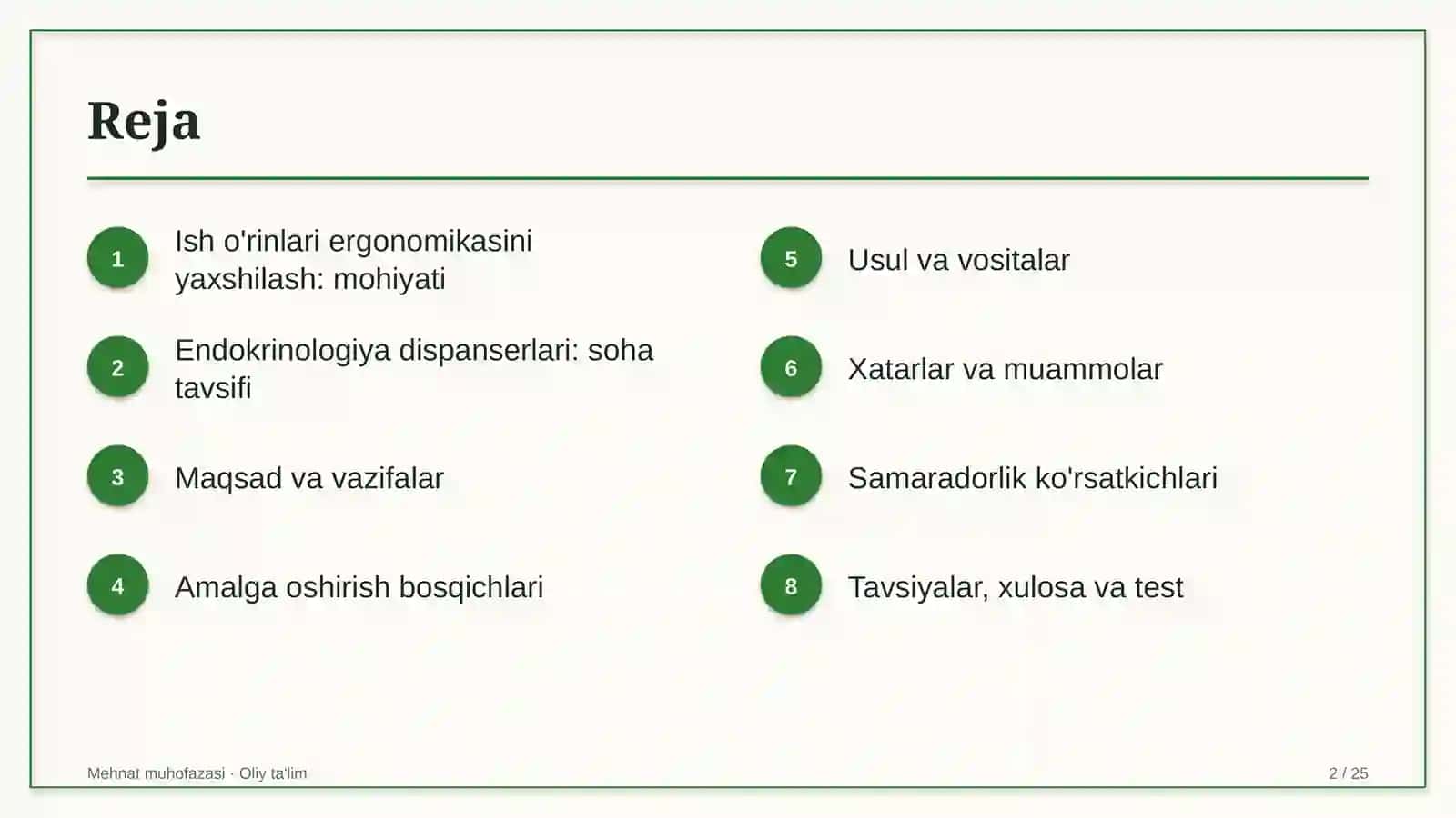 endokrinologiya dispanserlarida ish o'rinlari ergonomikasini yaxshilash 2898 2
