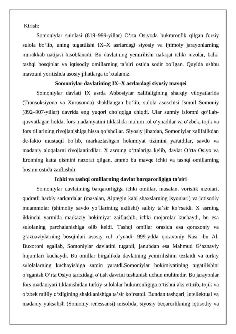 Somoniylar hokimiyatining tugatilishi 2