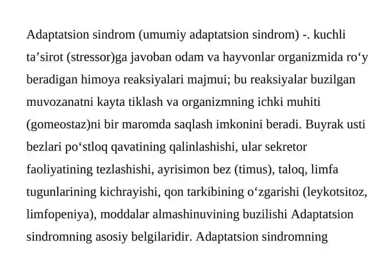 Adaptatsion sindrom 2
