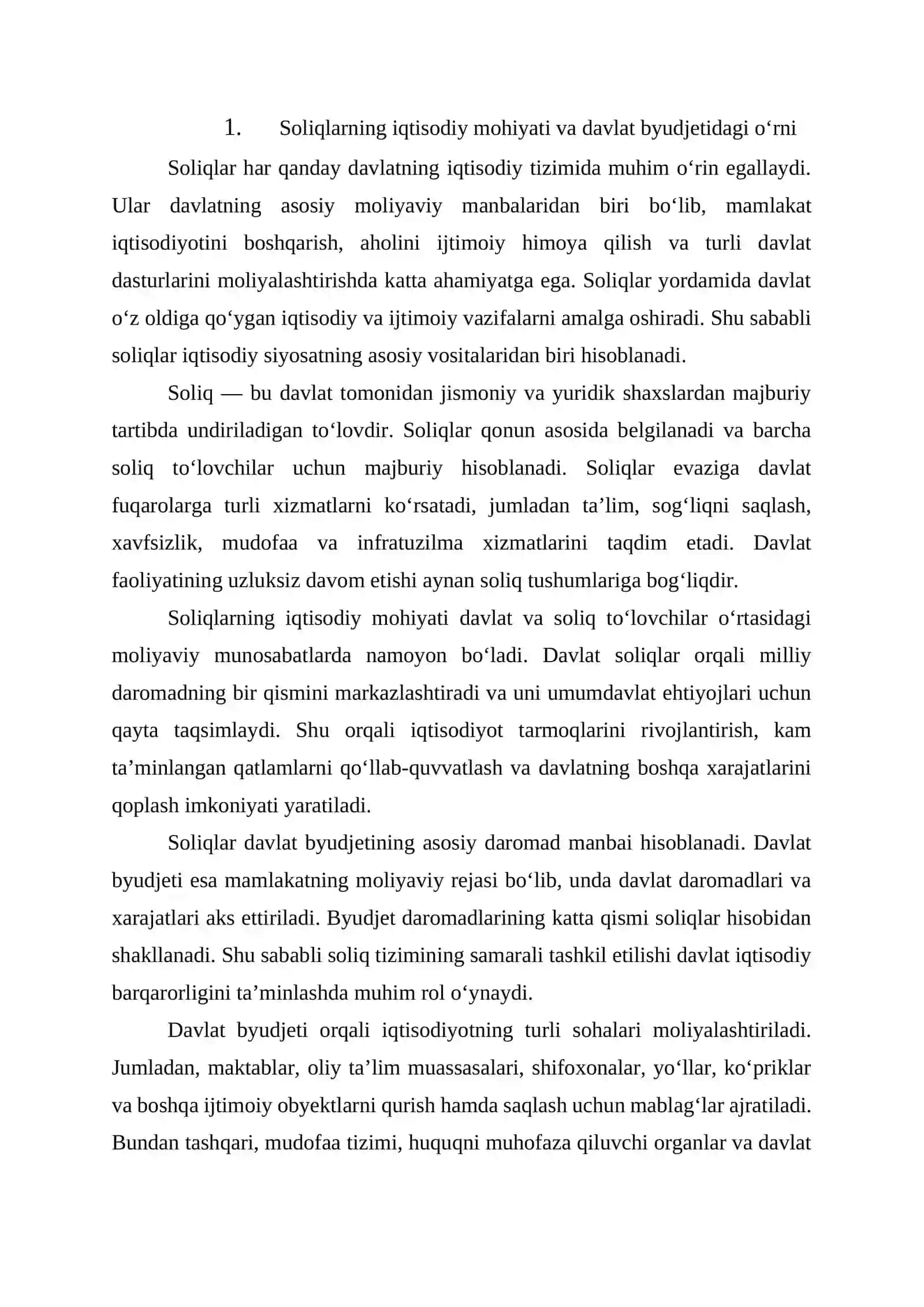 Soliqlarning ahamiyati va xususiyatlari 2