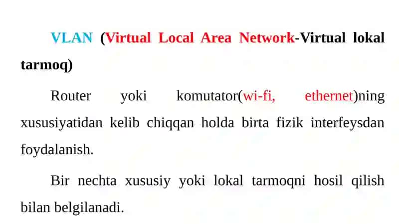 VLAN (Virtual Local Area Network) 2