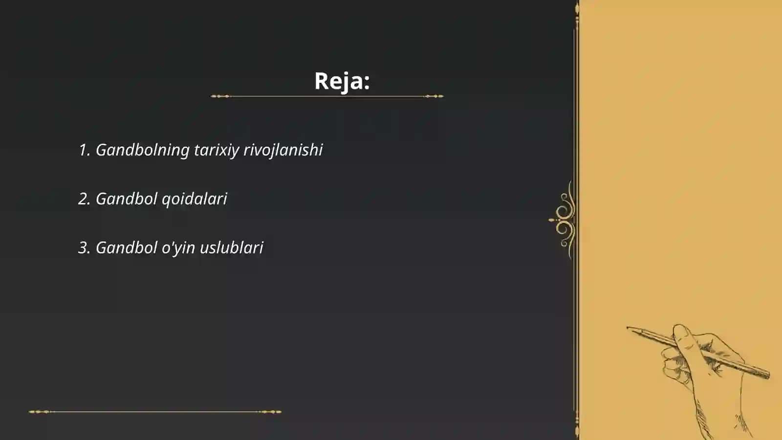 Gandbol oyini tasnifi 2
