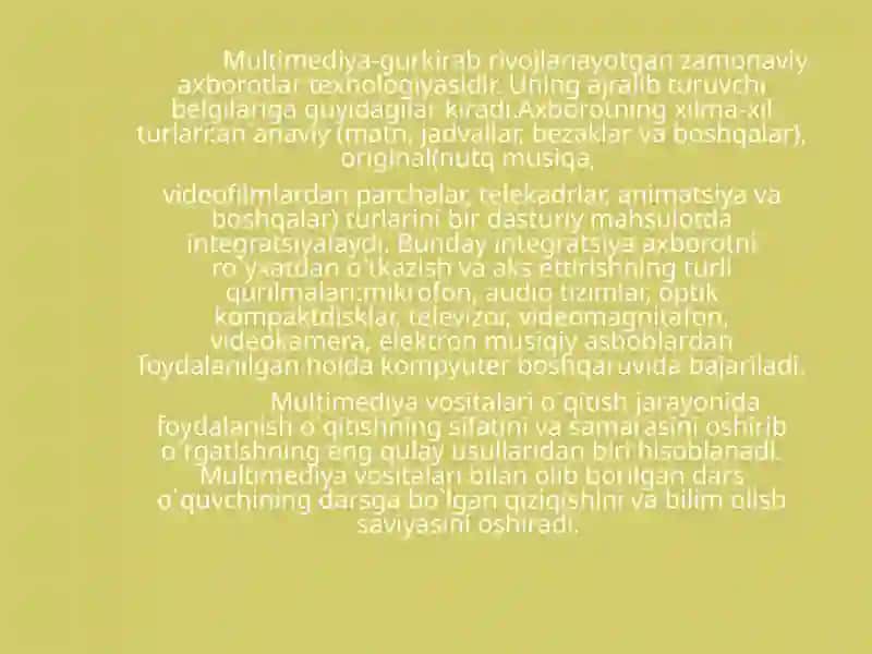 WINDOWS MUHITIDA MULTIMEDIYA IMKONIYATLARI 2