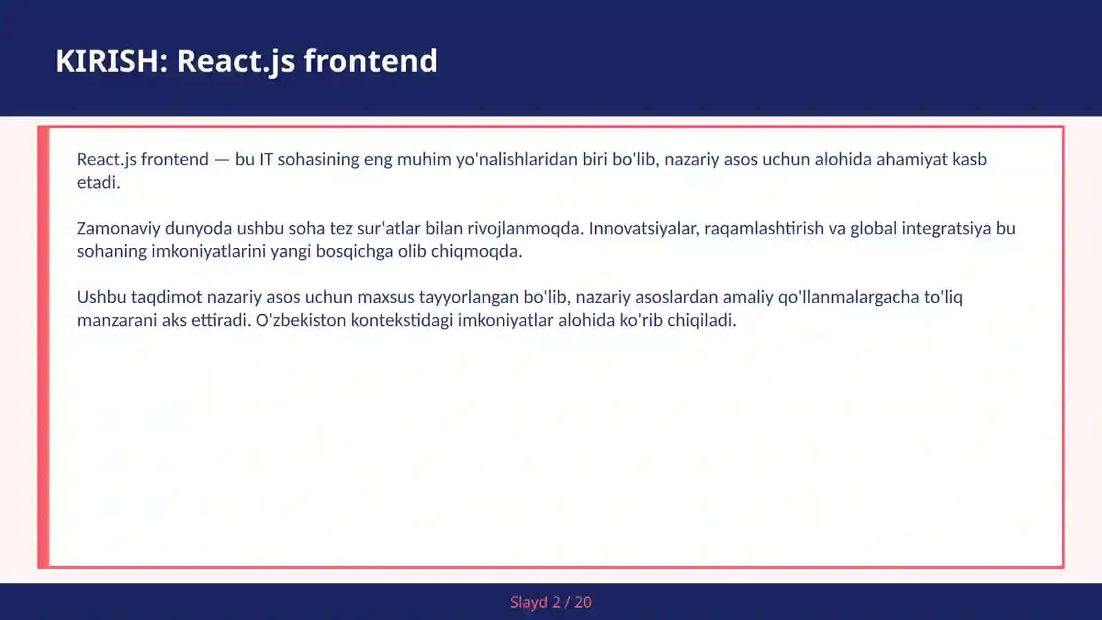 React.js frontend 2