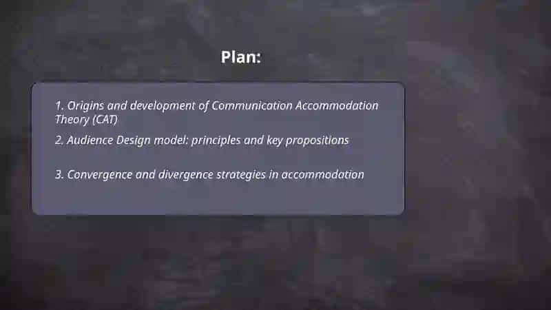 Accommodation theory and audience design 2