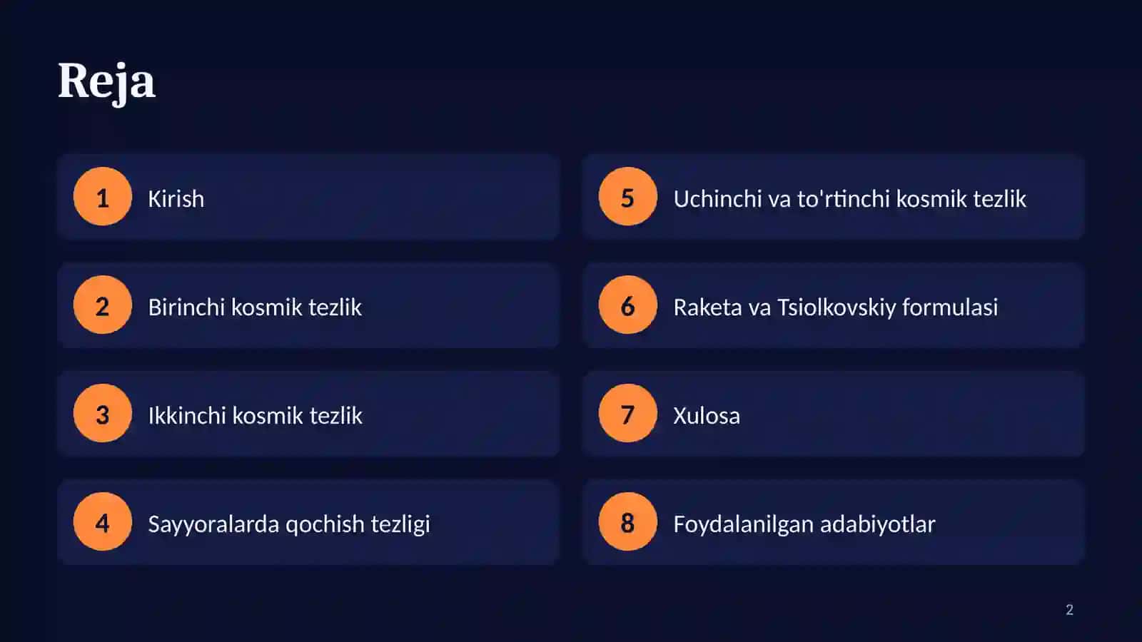 Kosmik tezliklar 2