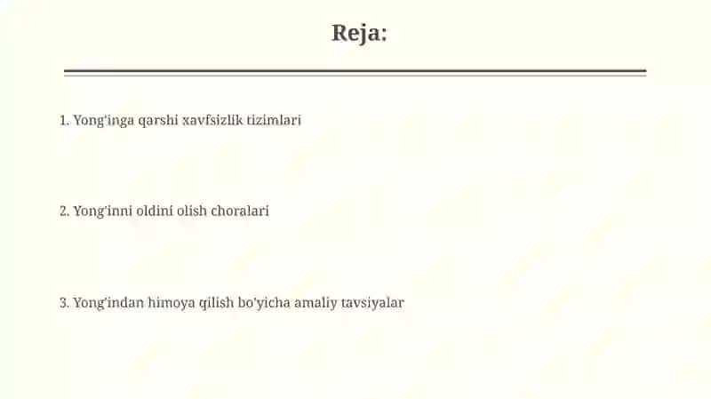 Yongʻinni oldini olish chora tadbirlarini ishlab chiqish 2