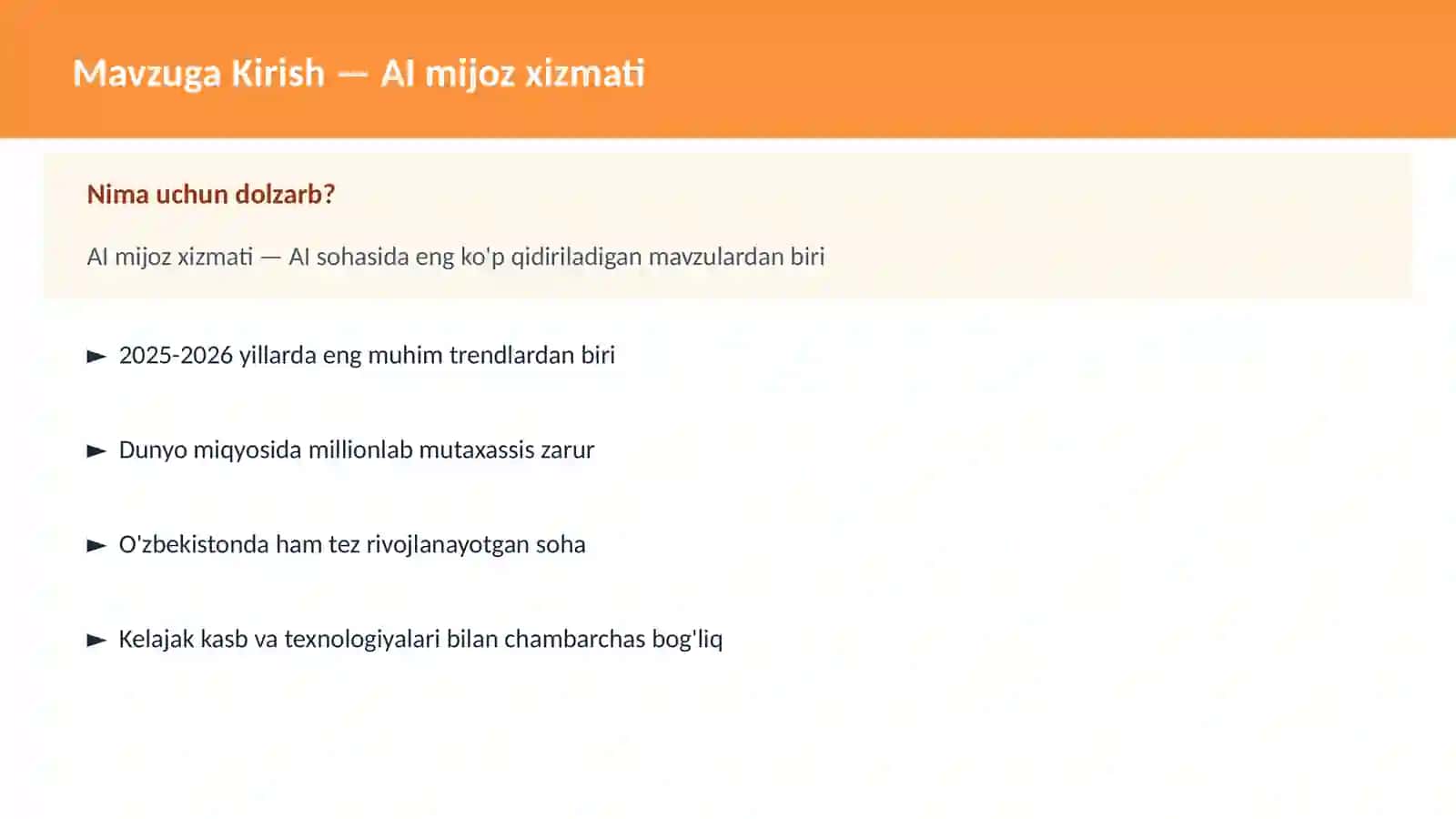 AI mijoz xizmati 2