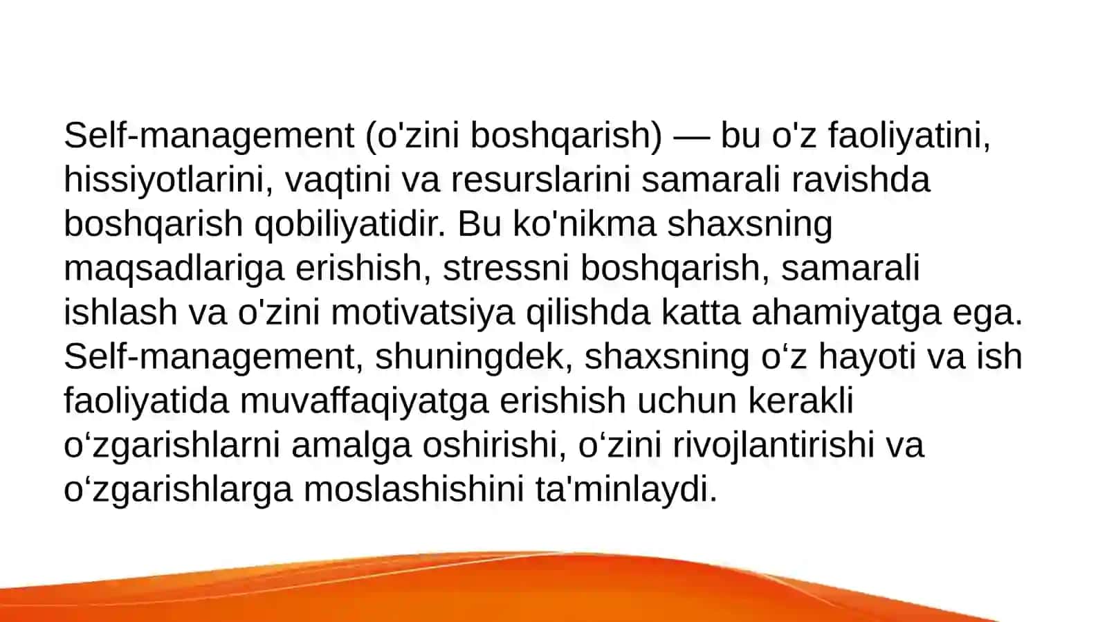 O’zini o’zi boshqarish 2