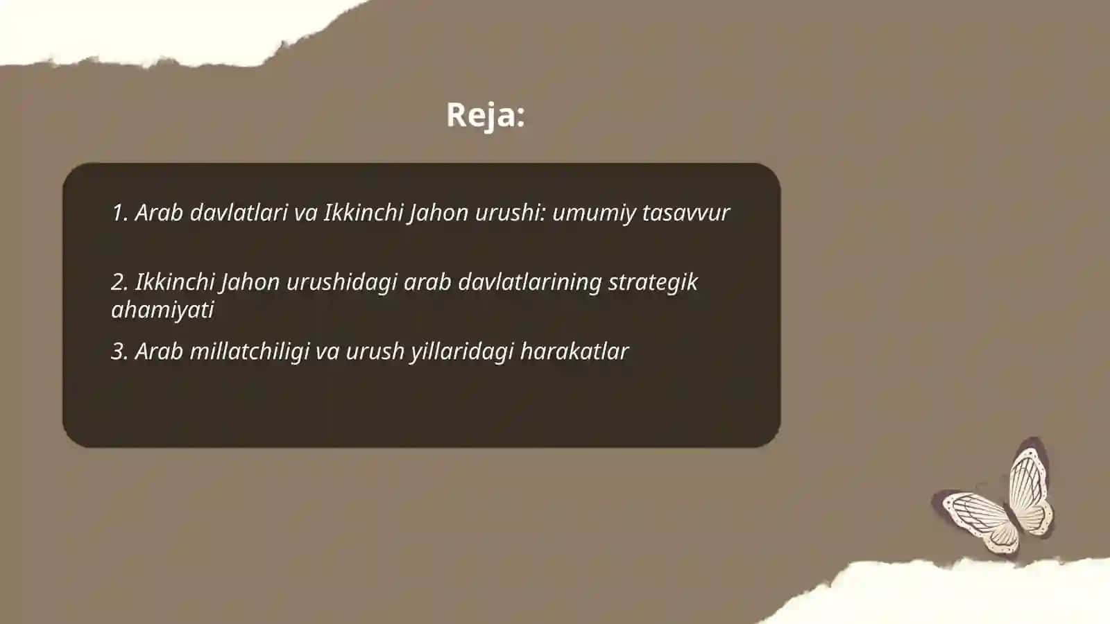 Arab davlatlari 2-jahon urushi yillarida 2