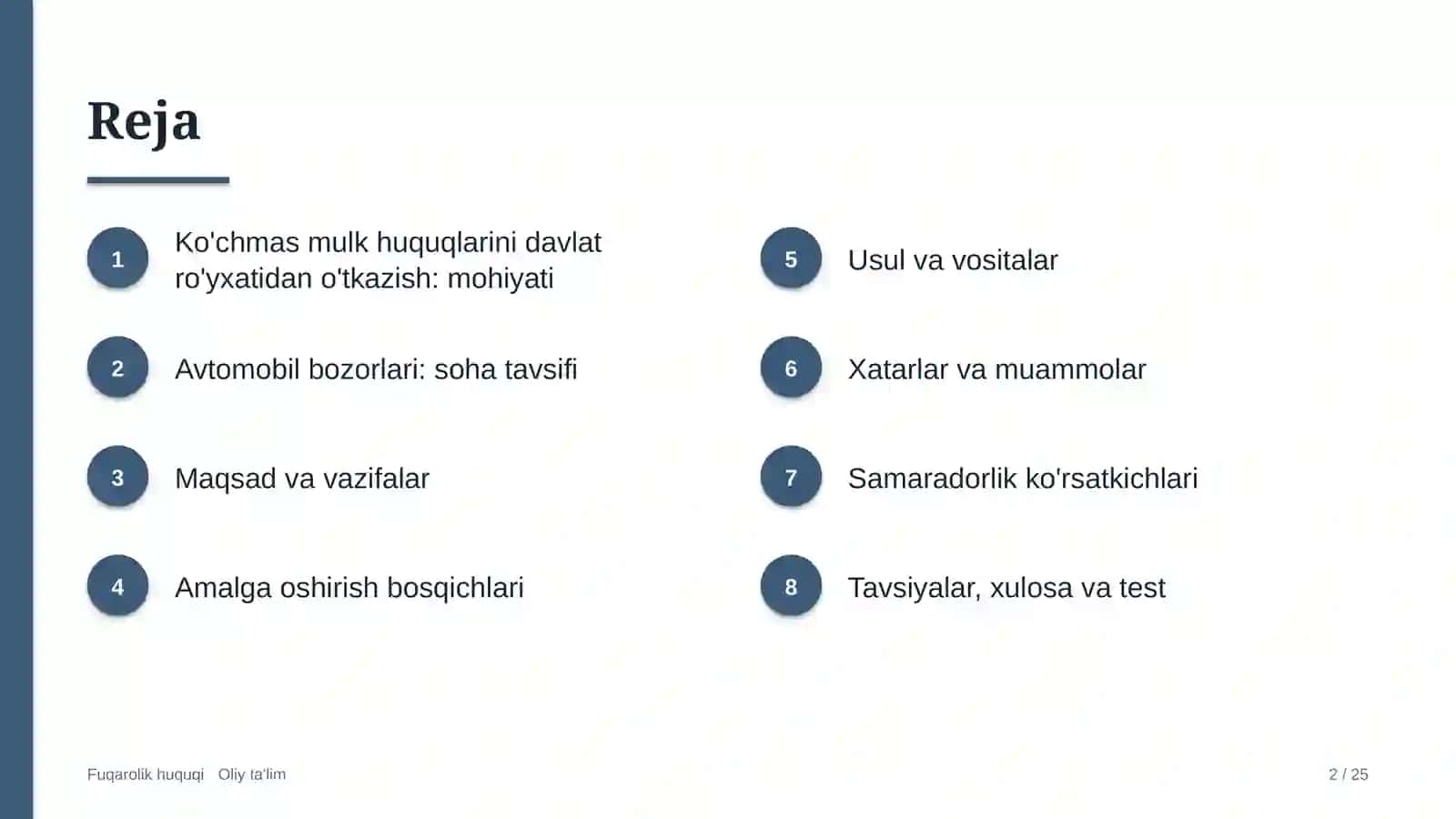 Fuqarolik huquqi · Oliy ta'lim 2