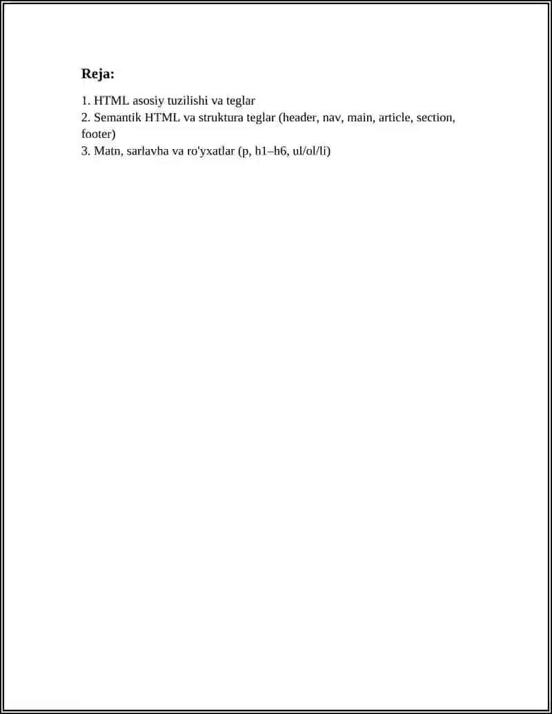 HTML VA CSS ASOSIDA VEB SAHIFA YARATISH 2