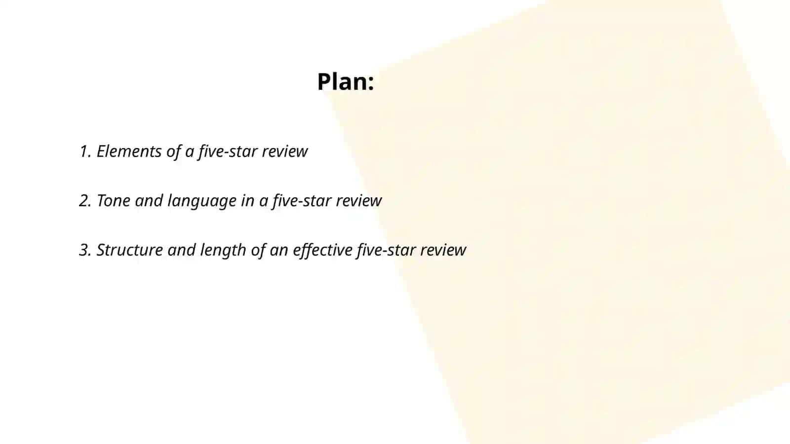 Elements of a Five-star Review 2