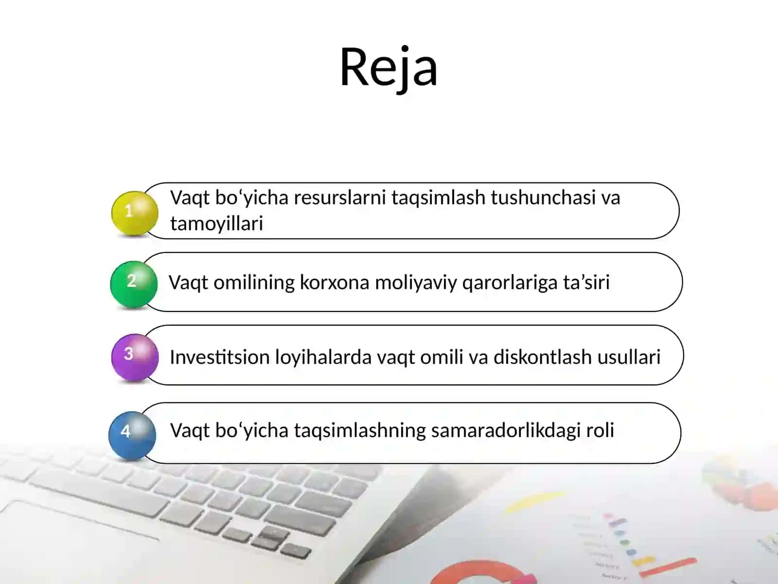 Vaqt bo‘yicha resurslarni taqsimlash 2