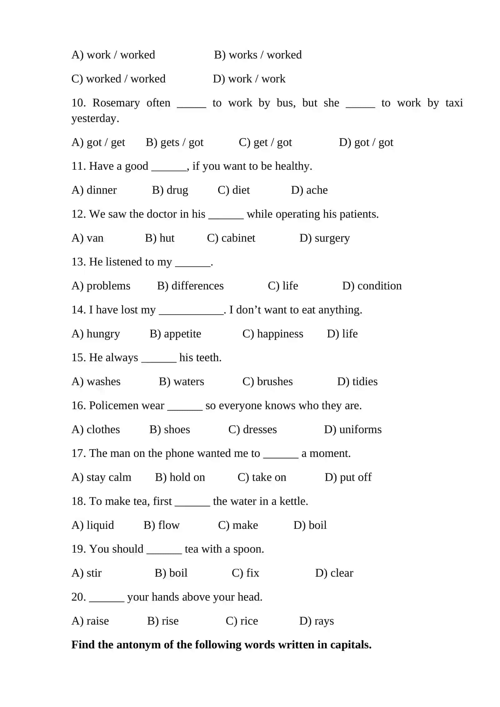 Final control work on second language (English) 2