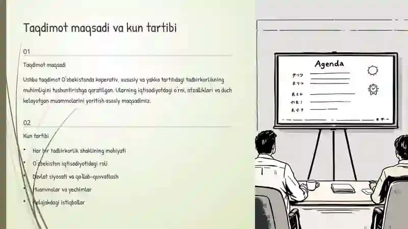 Koperativ, xususiy va yakka tartibdagi tadbirkorlik: O'zbekistonda rivojlanish istiqbollari 2