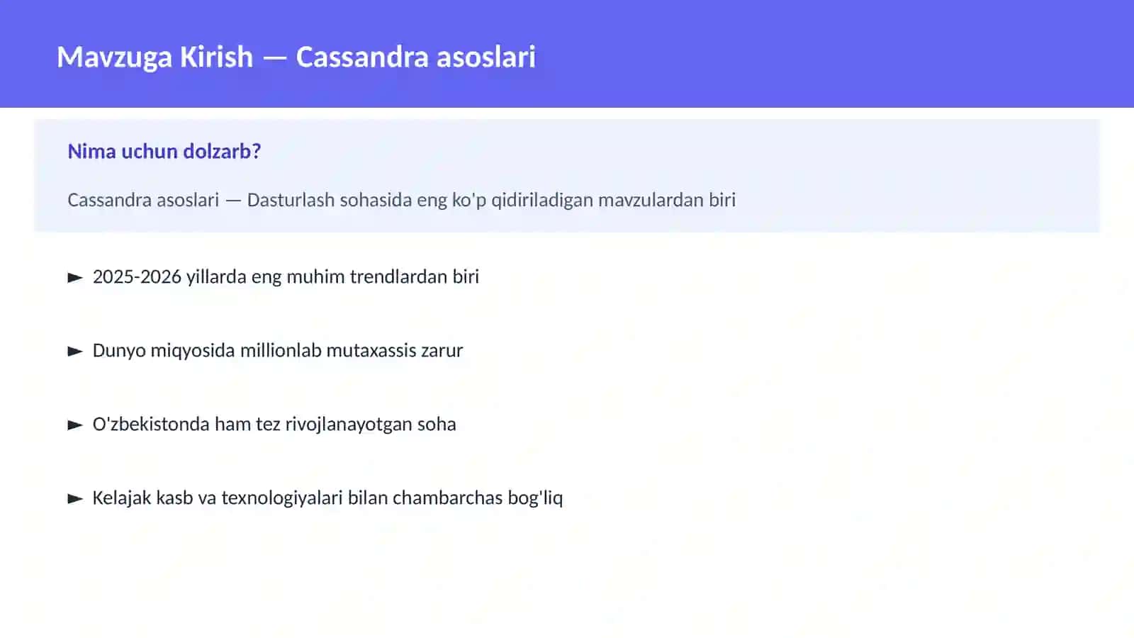Cassandra asoslari 2