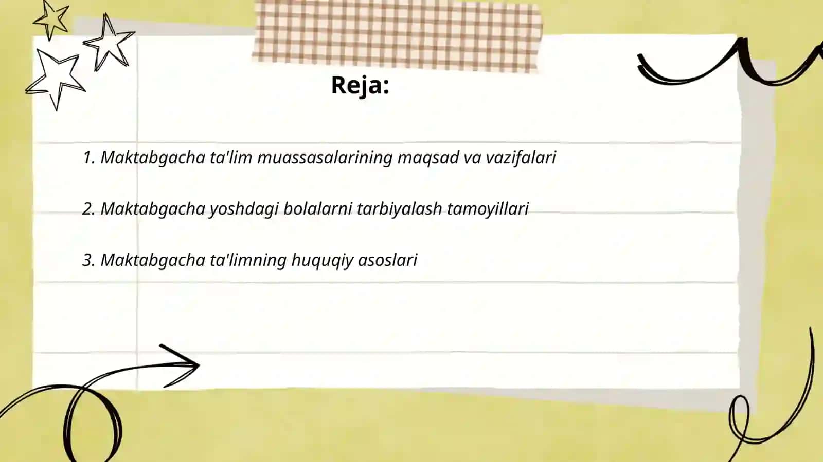 Oʻzbekiston Respublikasining "Maktabgacha talim va tarbiya toʻgʻrisida Qonun" 2