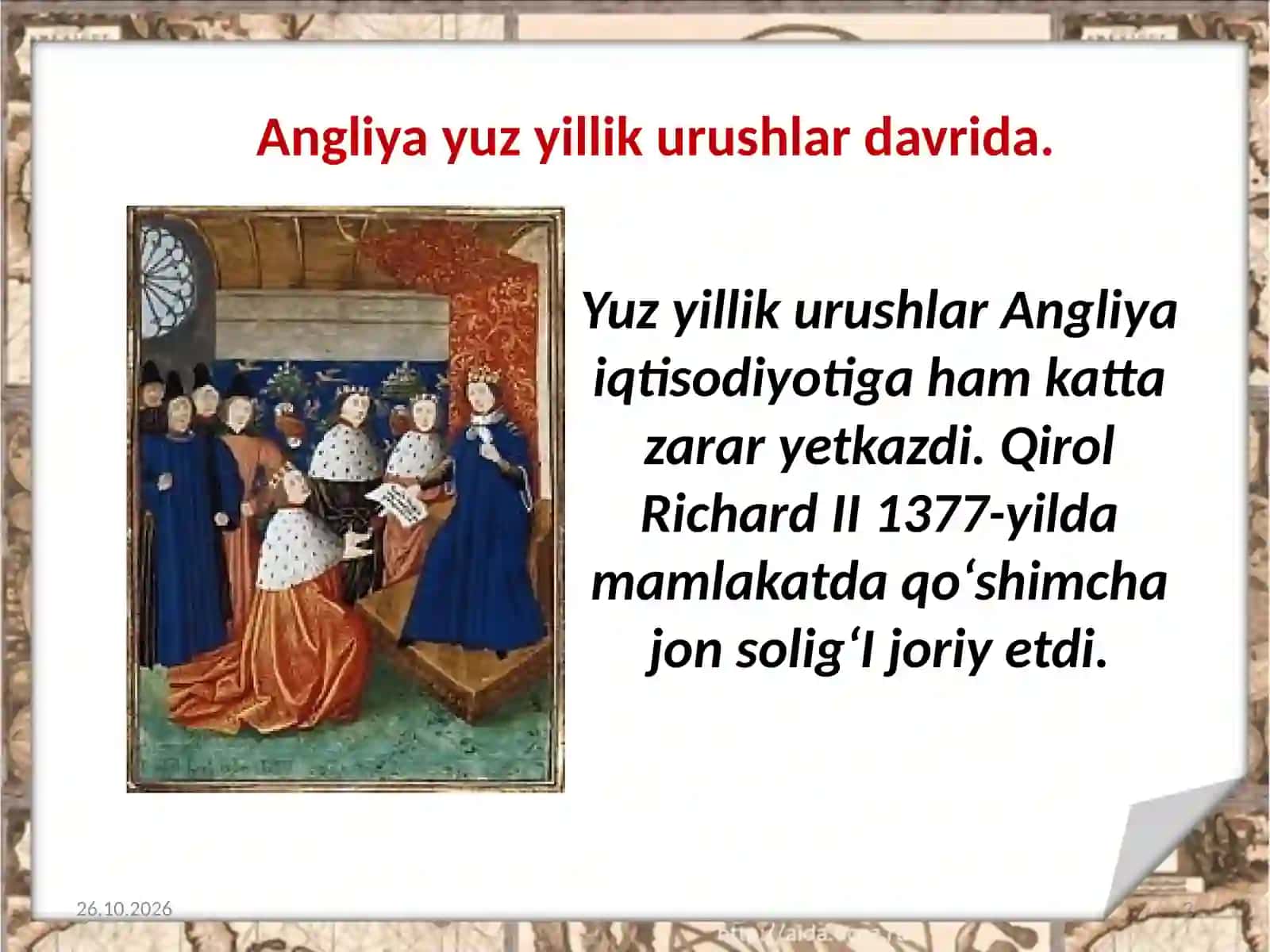 Angliya o‘rta asr oxiri va Yuzyillik urushlari davrida 2