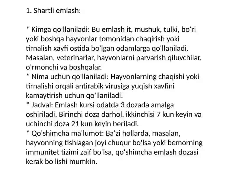 Shartli emlash 2