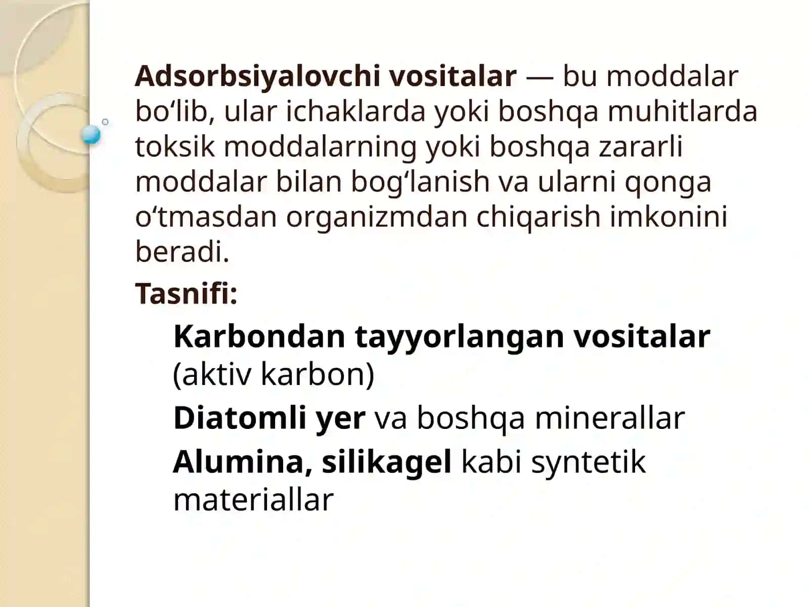 Adsorbsiyalovchi Vositalar 2