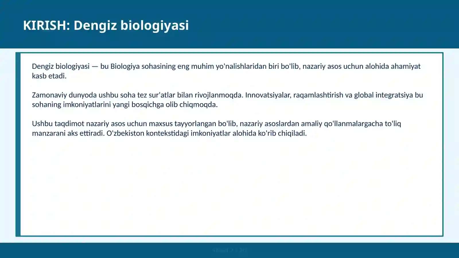 DENGIZ BIOLOGIYASI 2
