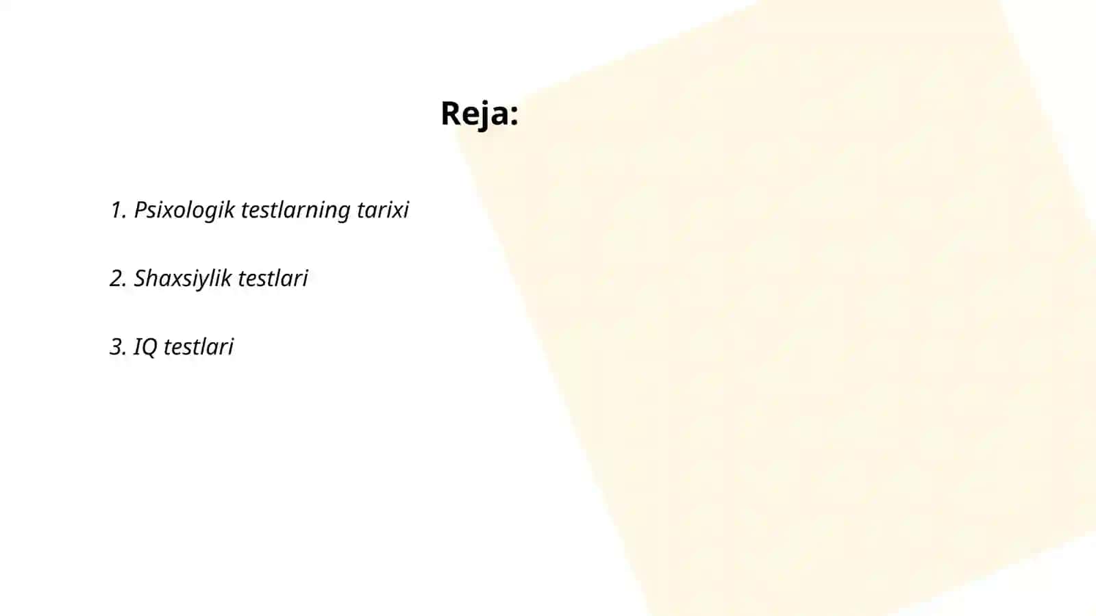 Psixologik testlar va ularning turlari 2
