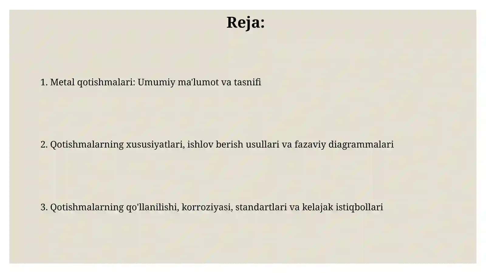 Metall qotishmalari 2