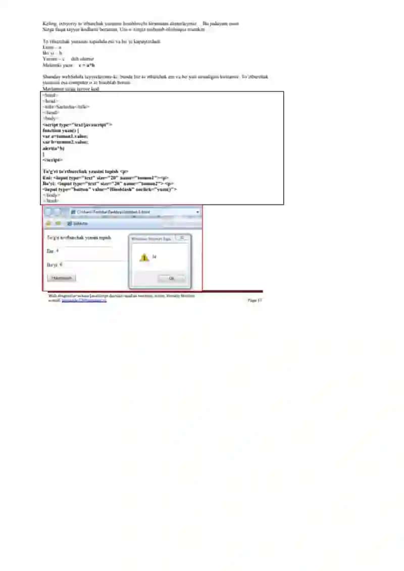JavaScript dasturlash tilida oddiy matnni harakatlantirish 2