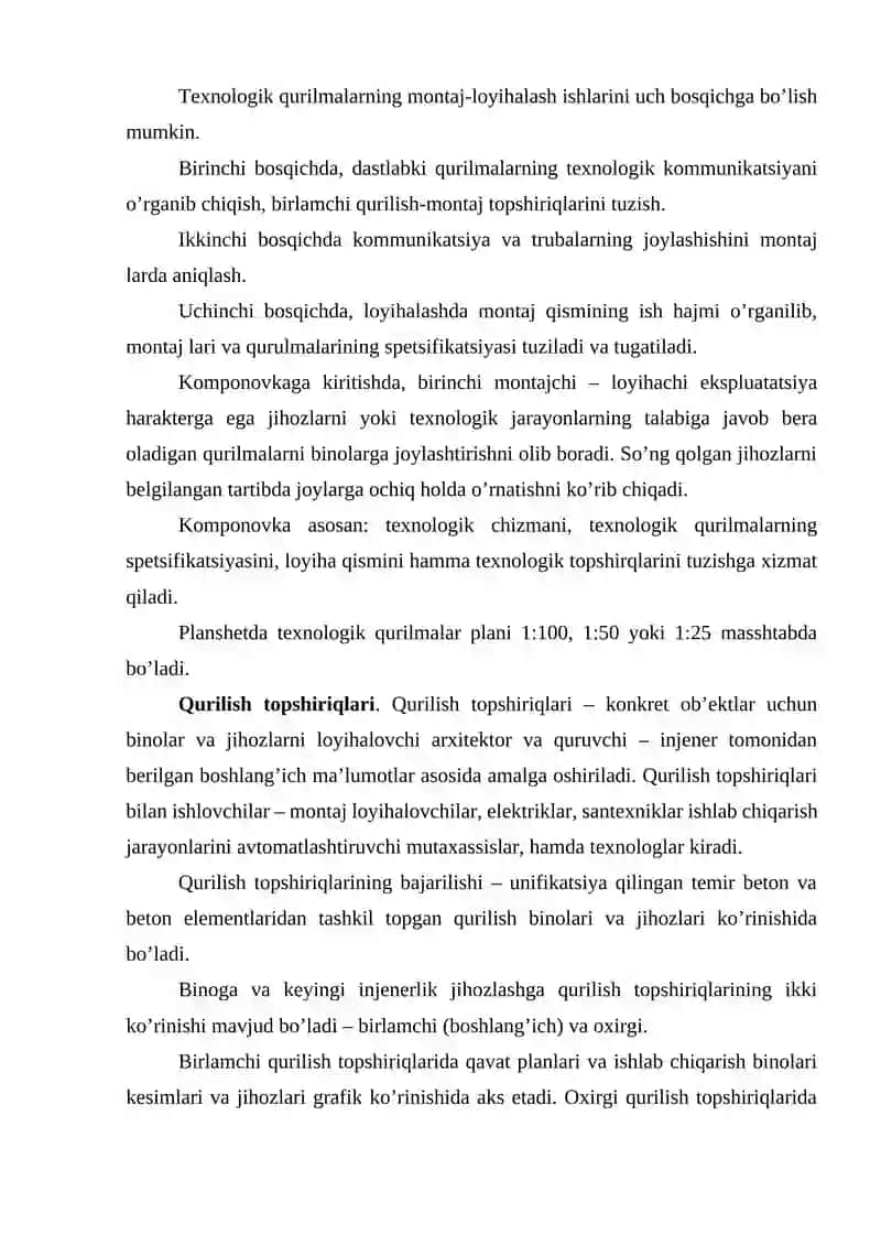 Montaj va Qurilish Loyihasi 2