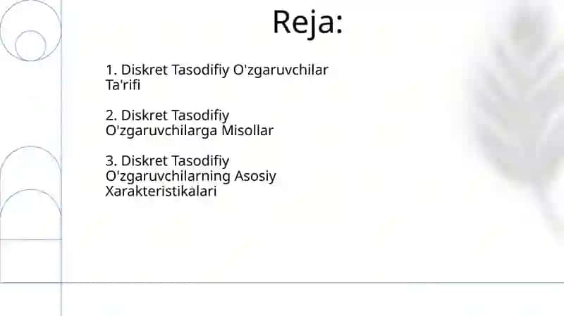 Diskret tasodifiy miqdorlar 2