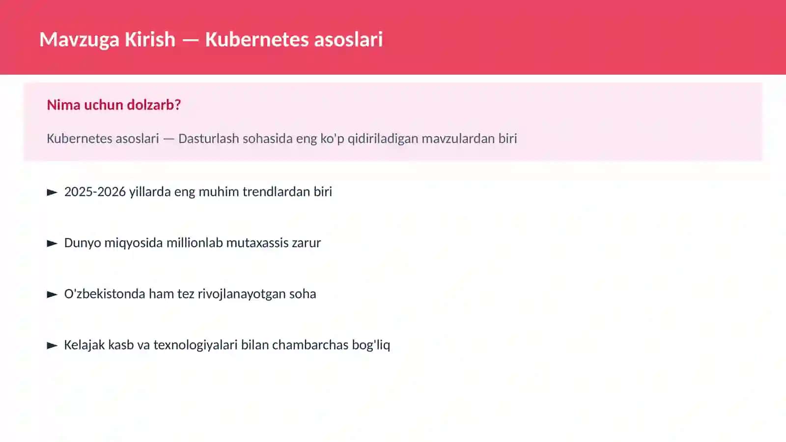 Kubernetes asoslari 2