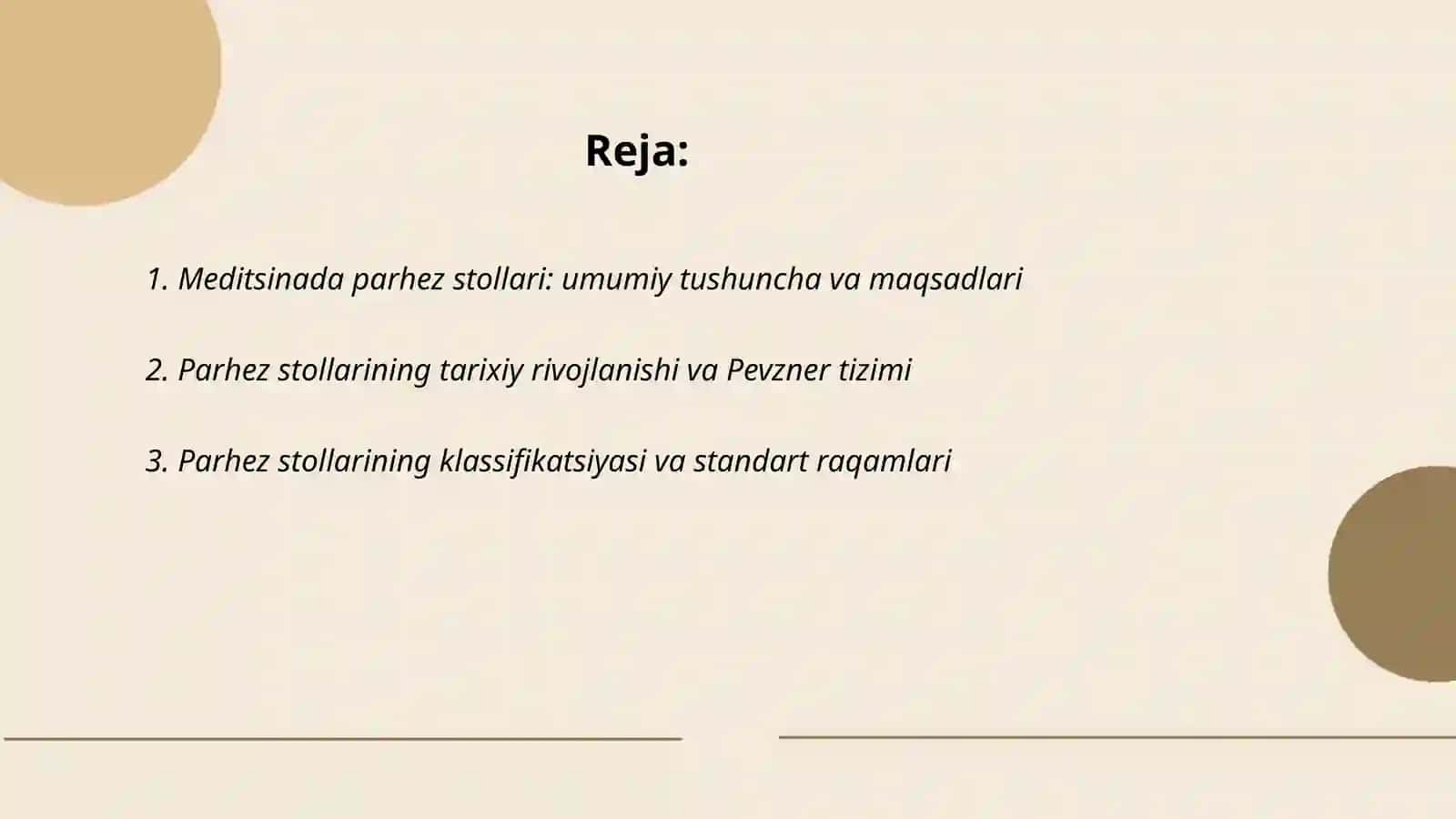Meditsinada parhez stollari 2