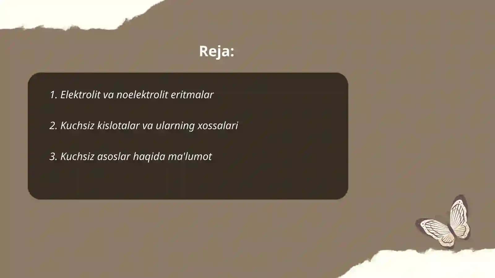 Kuchsiz eritmalar 2